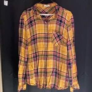 Yellow & Pink Plaid Shirt